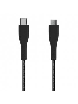 Cable USB 2.0 Aisens A107-0350/ USB Tipo-C Macho MicroUSB 2m Negro
