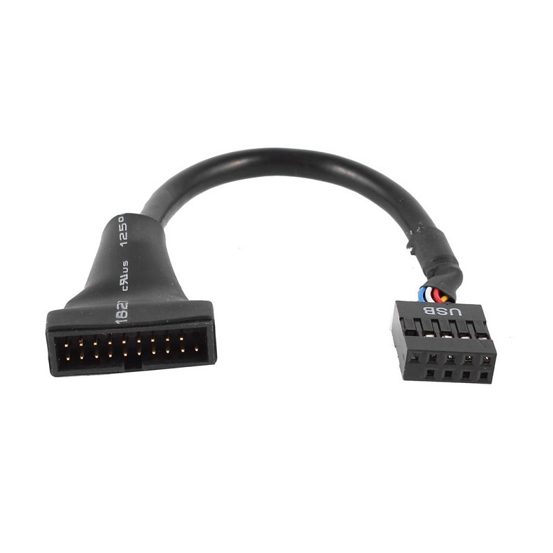 Adaptador USB 3.0 de 20 pines a Conector macho USB 2.0 9 pines hembra