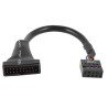 Adaptador USB 3.0 de 20 pines a Conector macho USB 2.0 9 pines hembra