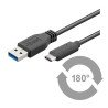 Cable USB 3.1 Aisens A107-0450/ USB Tipo-C Macho - USB Macho/ 1.5m/ Negro