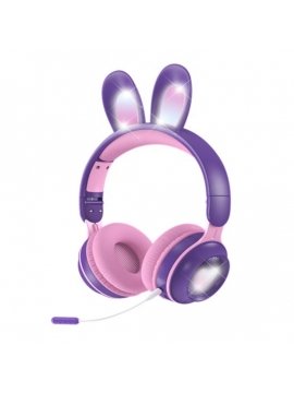 Auriculares inalámbricos Gaming plegables Rabbit Ear Morado