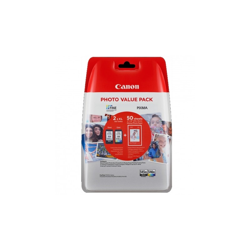 Tinta Original Canon Pack  545XL - 546XL Color y Negra