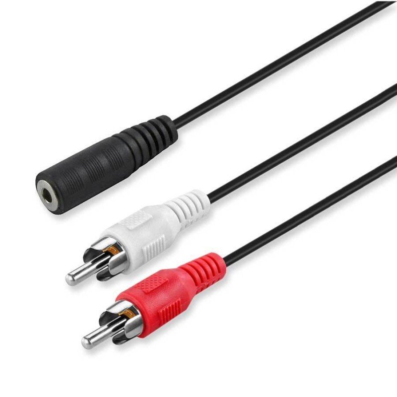 Cable Conversor de audio Jack hembra 3.5mm a 2 Dos Rca Macho