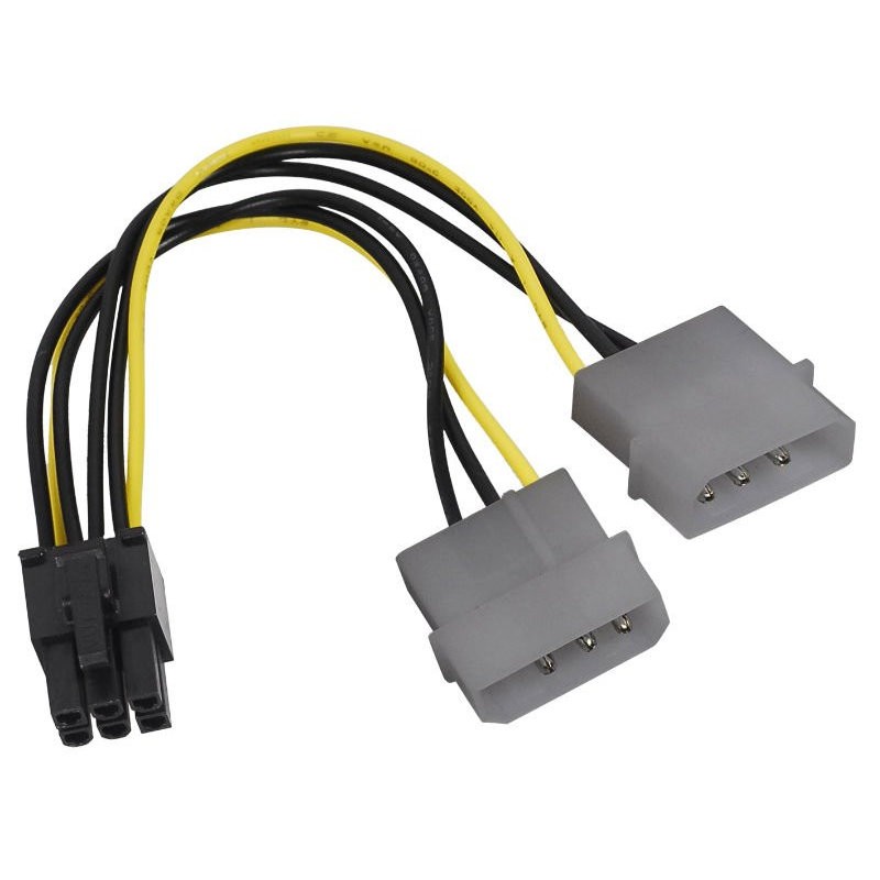 Cable Adaptador 2 Molex a PCI-E 6 PINS para VGA