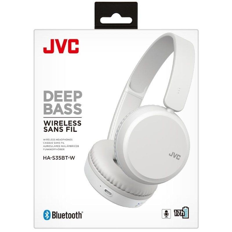 Auriculares Inalámbricos JVC HA-S35BT/ con Micrófono/ Bluetooth/ Blancos