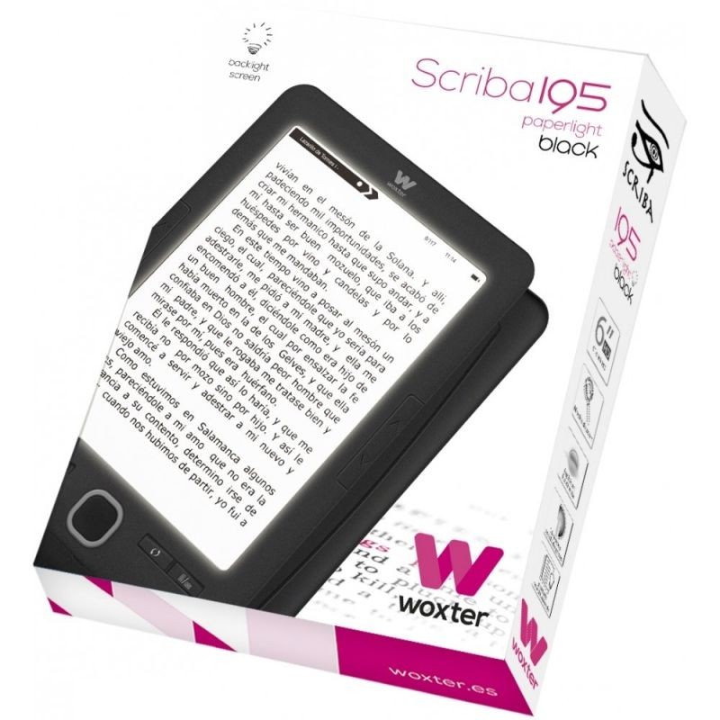 Libro electrónico Ebook Woxter Scriba 195 Paperlight Black/ 6"/ tinta electrónica/ Negro