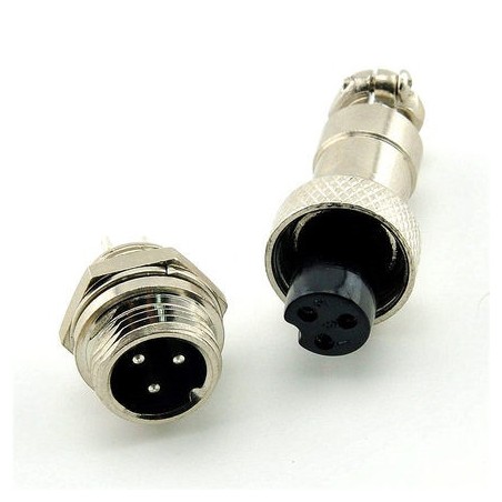 Conector de carga Hoverboard 3 Pines Macho y Hembra