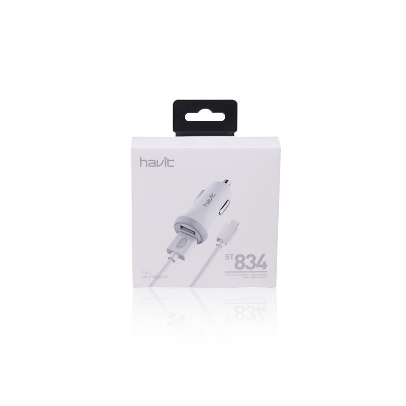 Cargador Mechero IPhone Dual 2,1A HV-ST834