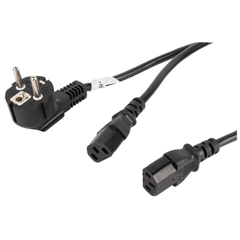 Cable alimentación PC Doble 2X IEC320 C13