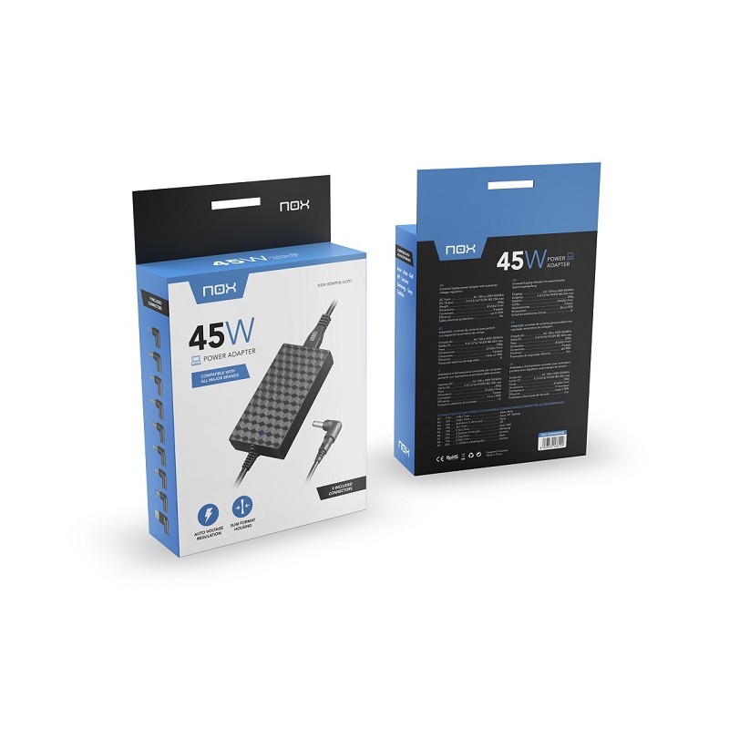 Cargador Para Portatil Universal Nox 45w Automatico