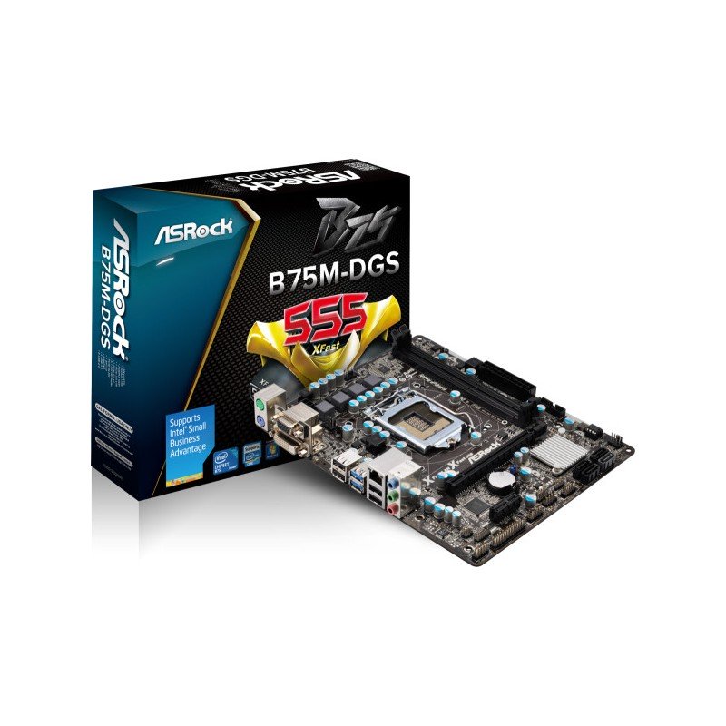 Placa Base ASROCK 1155 B75M-DGS (u,S,SAT,GBL,DDR3) (Usada)