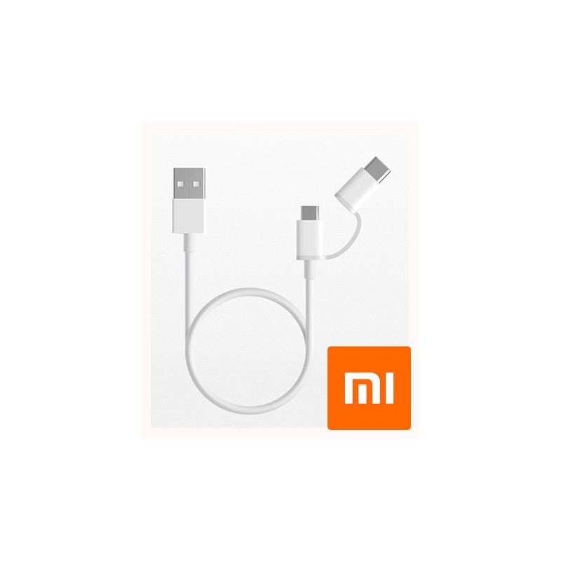 Cable Original Xiaomi carga MIcro Usb + Tipo C 30cm