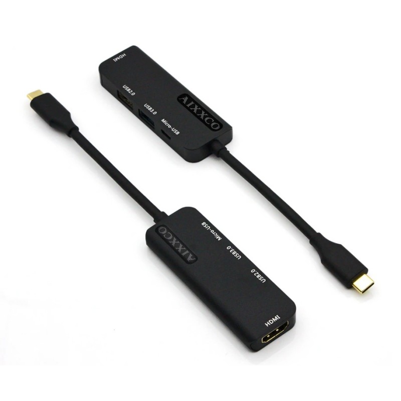 Adaptador USB-C Thunderbolt 3 Macho a HDMI Hub USB 