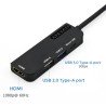 Adaptador USB-C Thunderbolt 3 Macho a HDMI Hub USB 