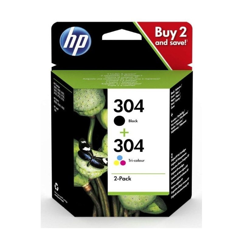 Tinta Original HP Pack 304 Color y Negro