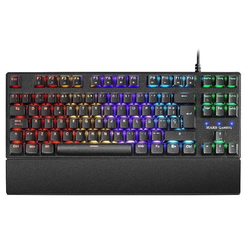 Teclado Mini Mars Gaming MKXTKLBES Mecánico Outemu Sq Azul RGB