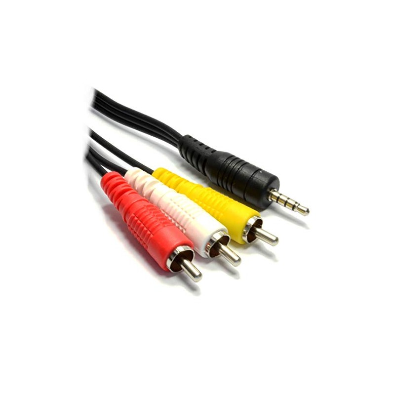 Cable Jack 3,5mm a 3 RCA 1M (Blanco, Rojo, Amarillo)
