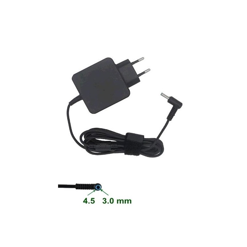Cargador Portatil Compatible HP 19,5V 2,31A  Clavija 4,5 X 3,0 MM