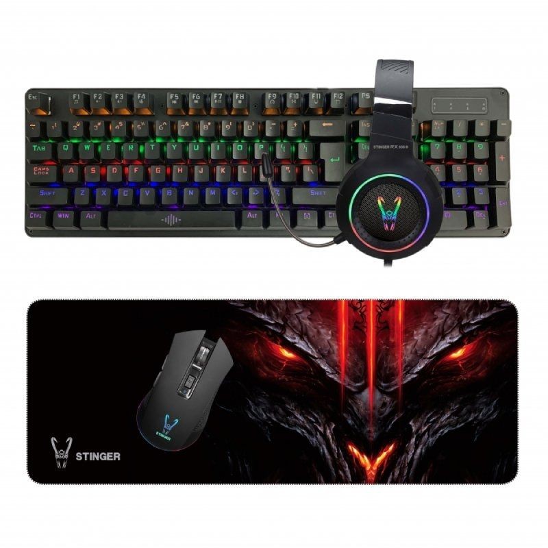 Kit Trust GXT788 Combo Gaming Teclado + Raton + Auriculares + Alfombrilla
