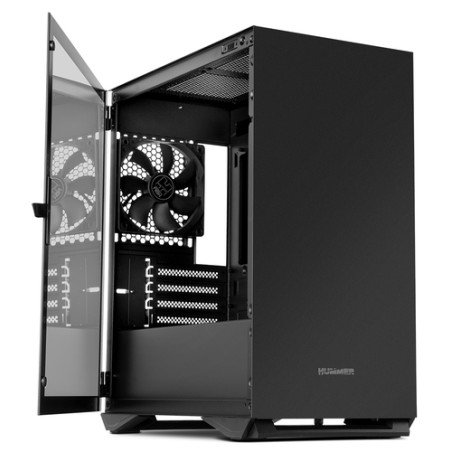 Caja Micro ATX NOX Hummer Zero Cristal Templado Negra