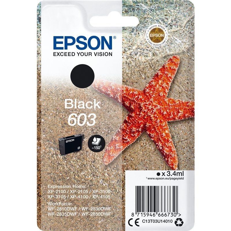 Tinta Epson Original 603 Negro 3.4ML Estrella Mar