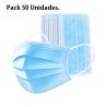 Mascarilla desechables de 3 capas, azul. Caja de 50 unidades