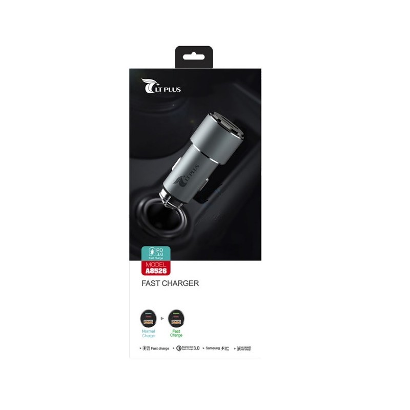 Cargador Rápido Para Coche Pd3.0+QC3.0 Negro