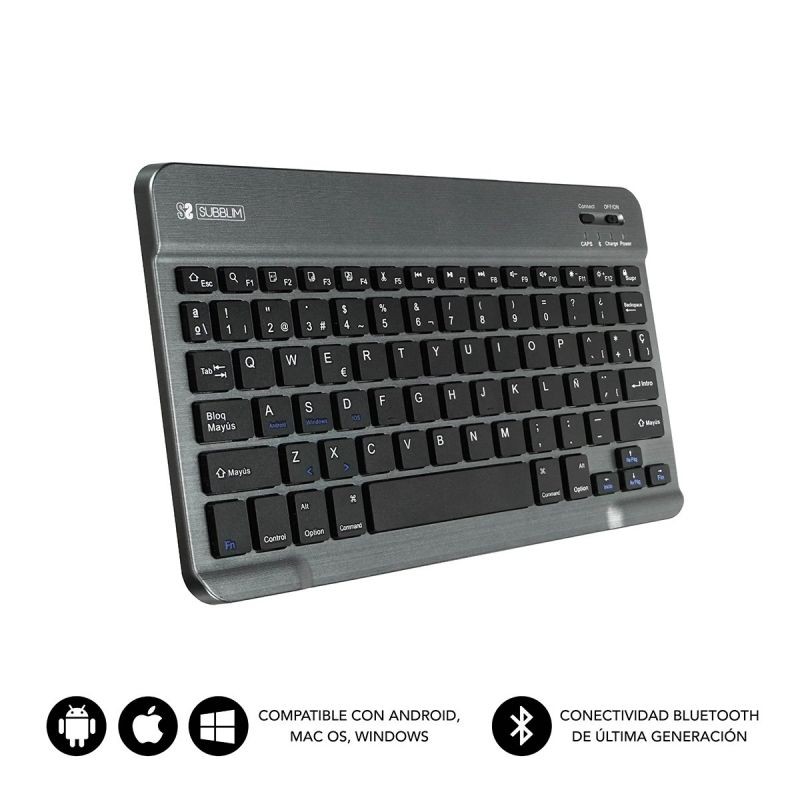 Teclado Bluetooth Subblim Negro Sm0002 Smart Bt Grey - Bt 3.0