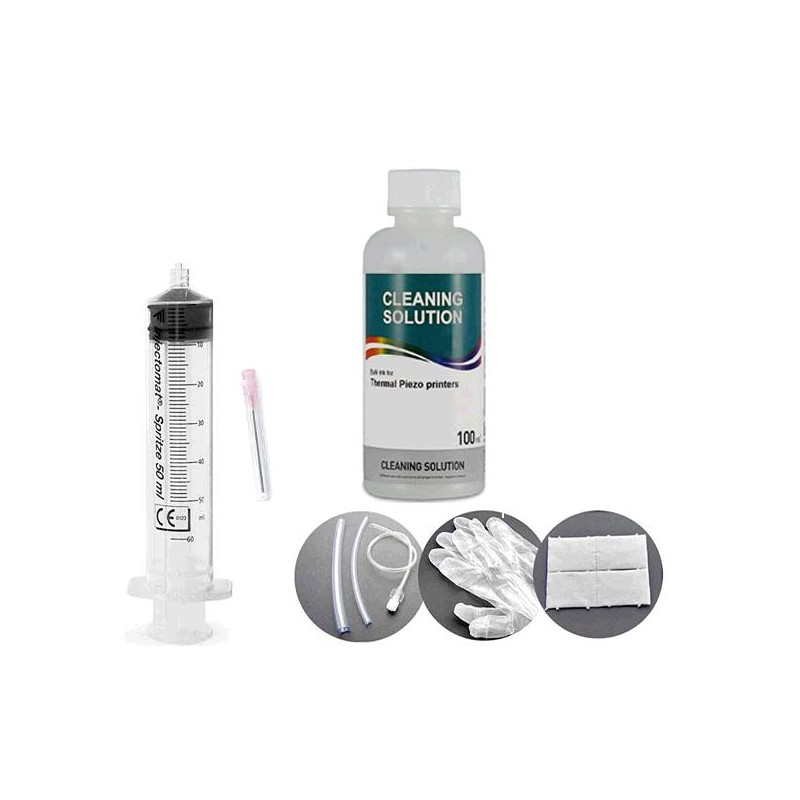 Liquido Limpiador Universal Cabezales De Inyeccion De Tinta Inpro / 100ml + Guantes+jeringa+tubo De 
