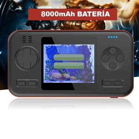 Consola Clásica Portatil + Powerbank 416 Juegos Naranja/Negro