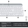 Teclado y Raton Logitech Wireless Mk470 Blanco