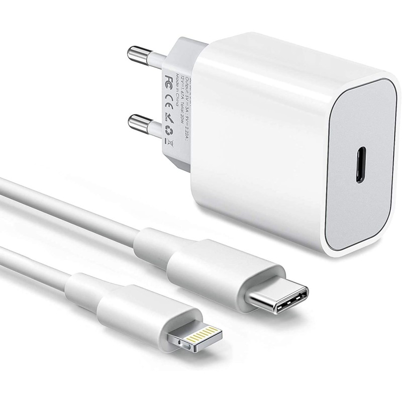 Cargador de Pared compatible Apple CD405 Tipo-C/ 20W + Cable 