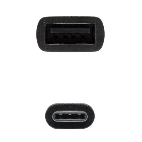 Cable USB 2.0 Nanocable 10.01.2400/ USB Tipo-C Macho - USB Hembra/ 15cm/ Negro