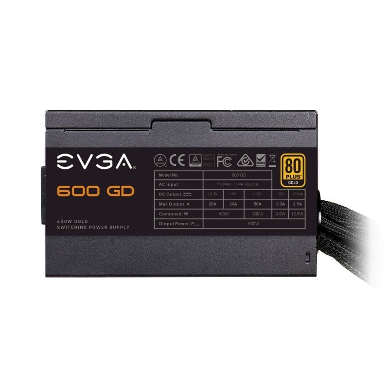 Fuente de Alimentación Gaming EVGA 600 GD 600W 80 Plus Gold