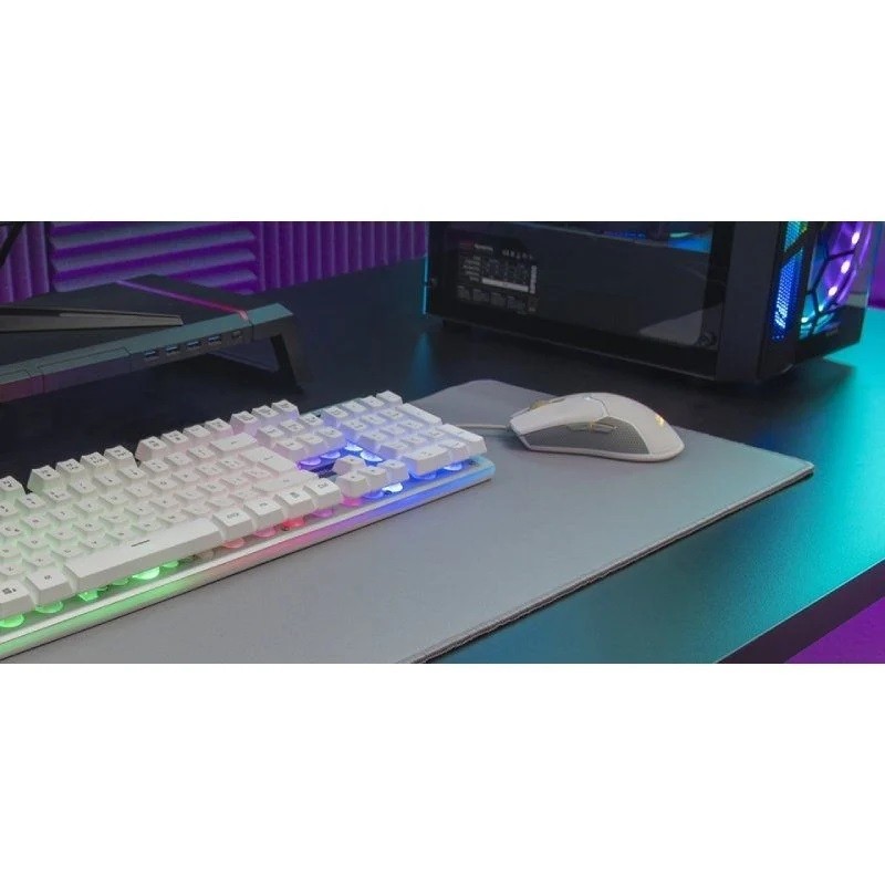 Pack Gaming Mars Gaming MCPX Teclado H-MECH + Ratón Óptico + Alfombrilla Blanco
