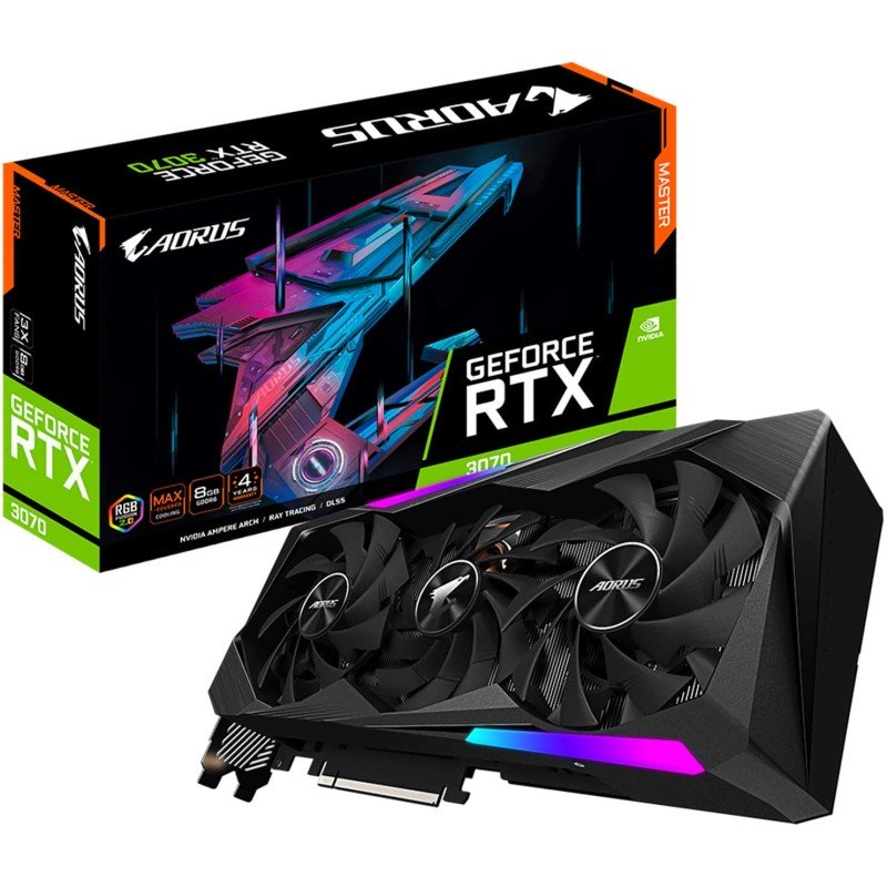 Tarjeta Gráfica Gigabyte AORUS GeForce RTX 3070 MASTER 8G 8GB GDDR6 LHR
