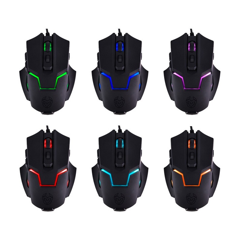 Ratón Gaming Mars Gaming MMGLOW 12800DPI Negro