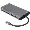 Adaptador USB-C a  HDMI VGA 2xUSB 3,0 Gigabyte Lan PD Lector de Tarjetas Audio
