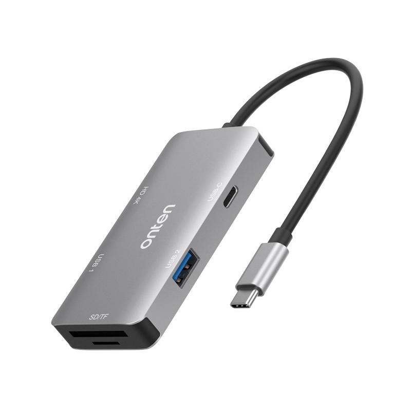 Adaptador USB-C a HDMI 2xUSB 3,0 Lector de Tarjetas OTN-9590B