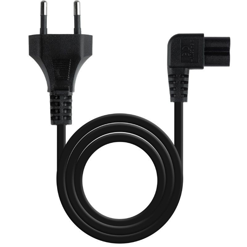 Cable alimentacion Acodado Nanocable 10.22.0503/ CEE7/16 Macho - C7 Hembra/ 3m/ Negro