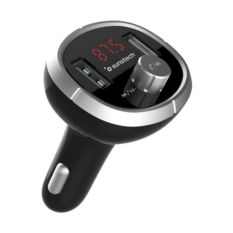 Cargador Pd Puertos Type-c/usb-a*2 Bluetooth Transmisor Fm Para Coche 25w Negro