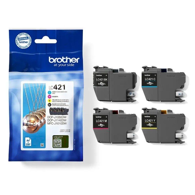 Tinta Original Brother LC421 Pack Negro + Colores