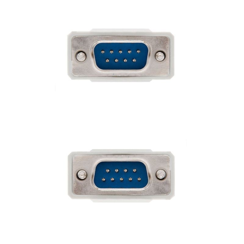 Cable Serie RS232 Nanocable 10.14.0102/ DB9 Macho - DB9 Macho/ 1.8m/ Beige
