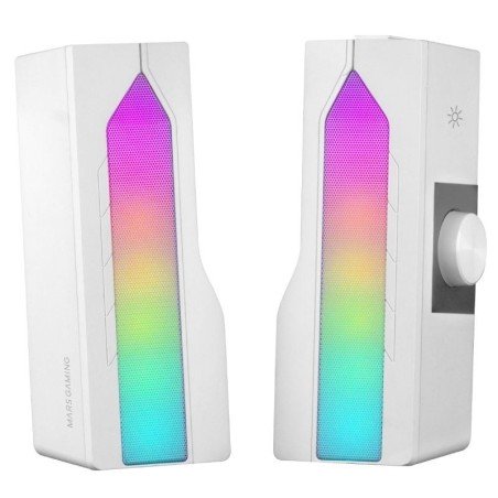 Altavoces con Bluetooth Mars Gaming MSDUO/ 15W/ 2.0/ Blanco