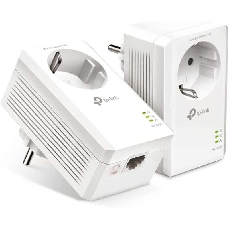Adaptador Powerline TPLink AV1000 1000Mbps/ Alcance 300m/ Pack de 2