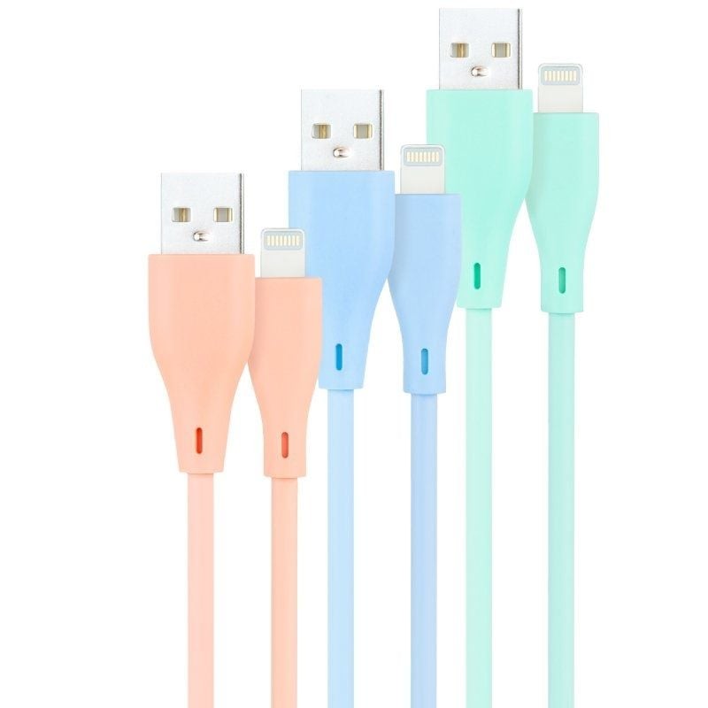 Cables USB 2.0 Lightning Nanocable 10.10.0401-A1/ USB Macho - Lightning Macho/ 1m/ 3 Unidades