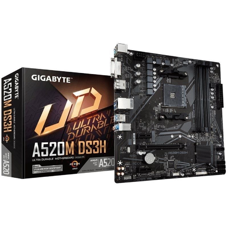 Placa Base Gigabyte A520M DS3H Socket AM4/ Micro ATX