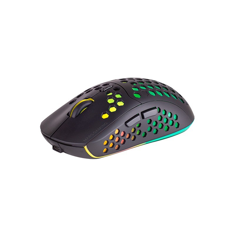 Ratón Gaming Inalámbrico Mars Gaming MMW3P/ Batería recargable/ Hasta 3200 DPI/ Rosa