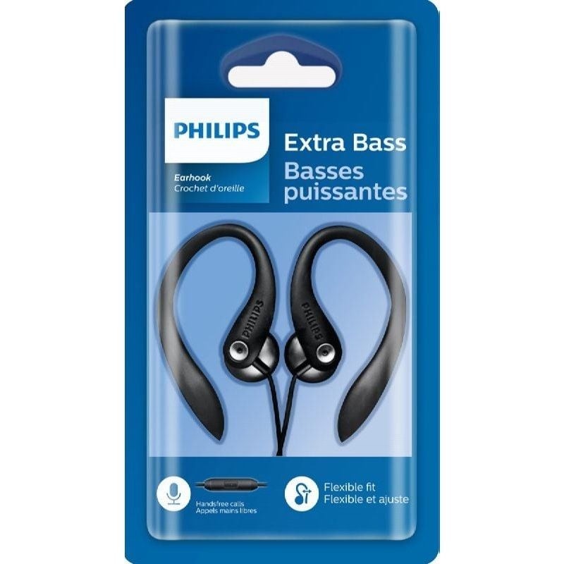 Auriculares Deportivos Philips SHS3305BK/ con Micrófono/ Jack 3.5/ Negros
