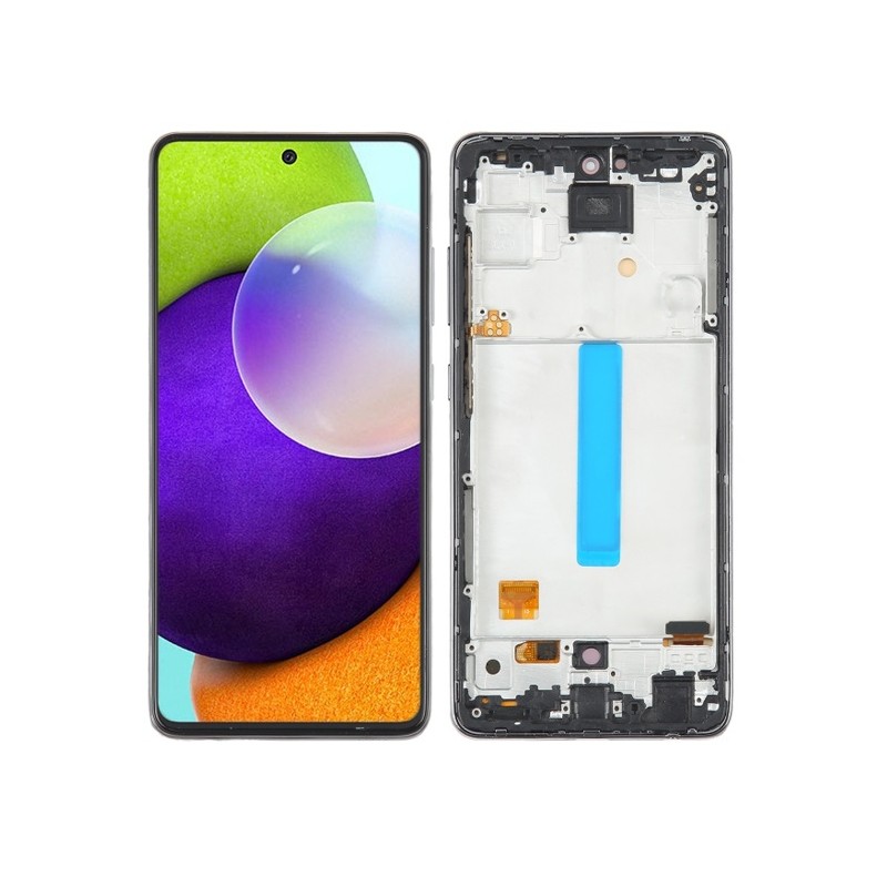 Pantalla completa con marco para Samsung Galaxy A52 A525F/A52 5G A526B plata original